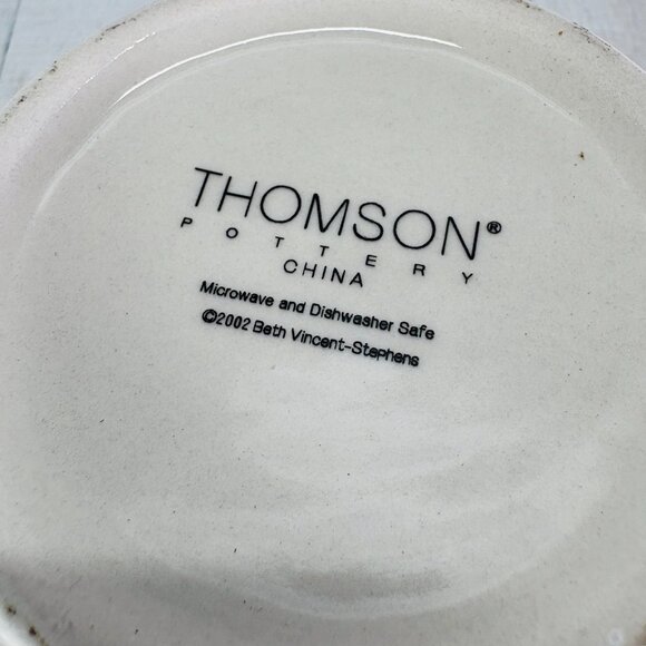 Thomson Pottery COUNTRY HOME Red White Check Farmhouse Tree 10 oz Cup Mugs Set 4 - Picture 8 of 15